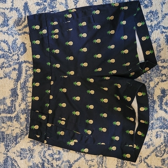 J. CREW sz 00 navy pineapple shorts WS99 - Picture 1 of 4